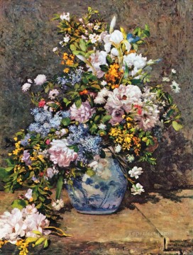  Primavera Lienzo - ramo de flores de primavera Pierre Auguste Renoir